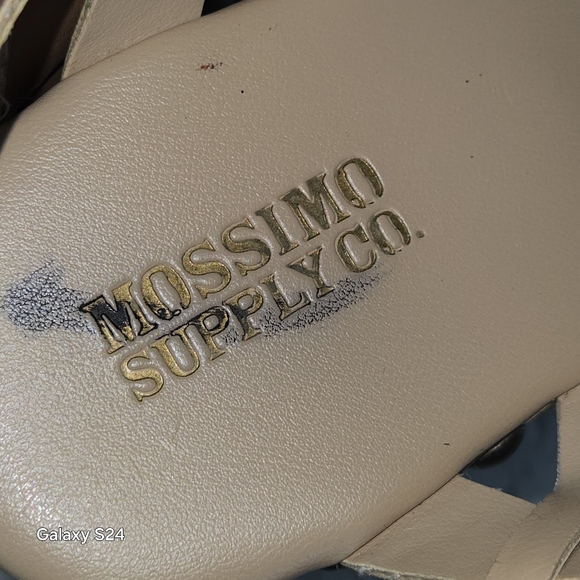 MOSSIMO WILETTE NATURAL TAN PLATFORM FUNKY WEDGE HEEL SANDALS SIZE 9 - Picture 7 of 16